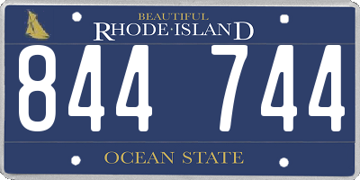RI license plate 844744