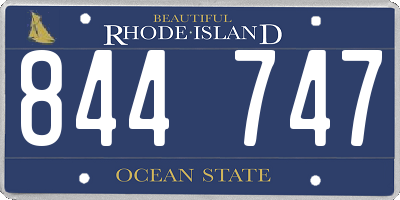 RI license plate 844747