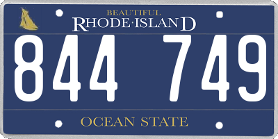 RI license plate 844749