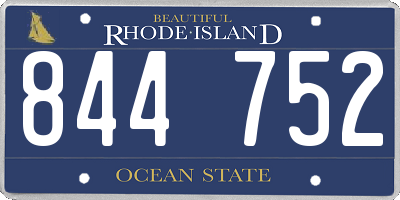 RI license plate 844752