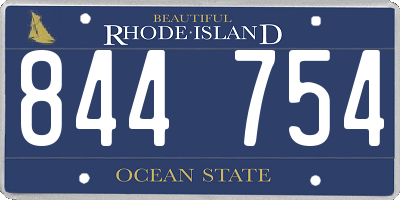 RI license plate 844754