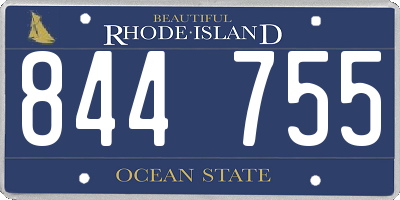 RI license plate 844755