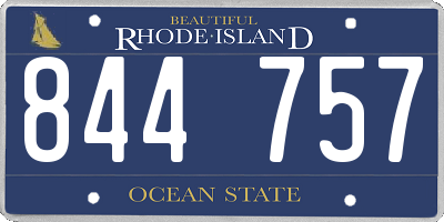 RI license plate 844757