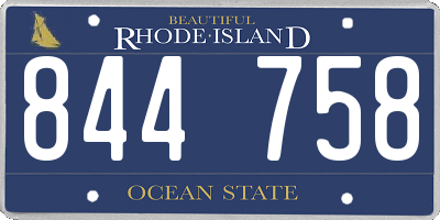 RI license plate 844758