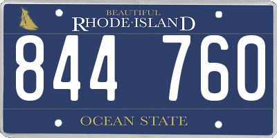RI license plate 844760