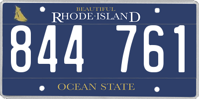 RI license plate 844761