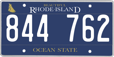 RI license plate 844762