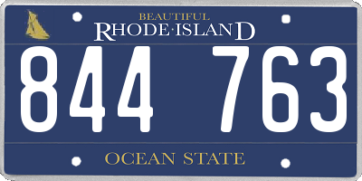 RI license plate 844763
