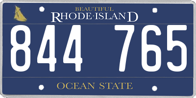 RI license plate 844765