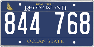 RI license plate 844768