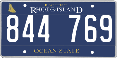 RI license plate 844769