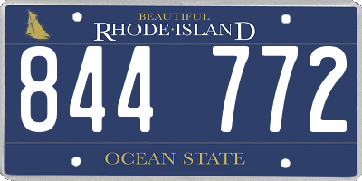 RI license plate 844772