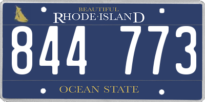 RI license plate 844773