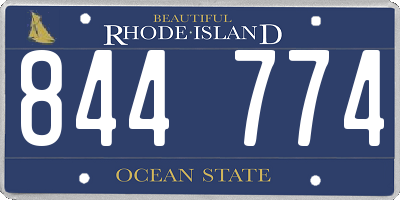 RI license plate 844774