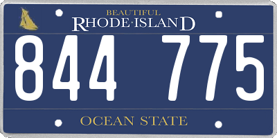 RI license plate 844775