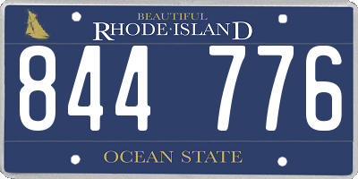 RI license plate 844776