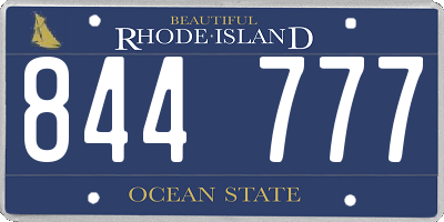 RI license plate 844777