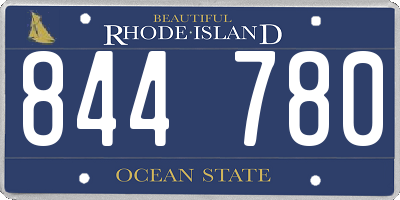 RI license plate 844780