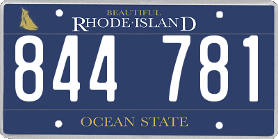 RI license plate 844781