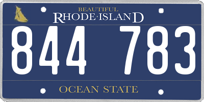 RI license plate 844783