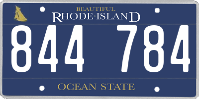 RI license plate 844784