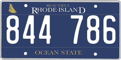 RI license plate 844786