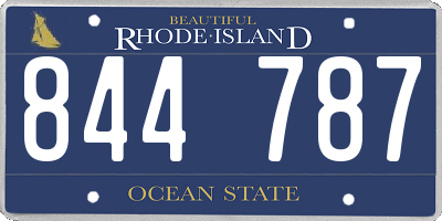 RI license plate 844787
