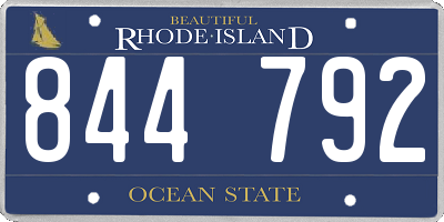 RI license plate 844792