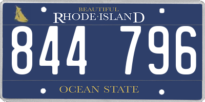 RI license plate 844796
