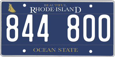 RI license plate 844800