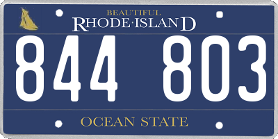RI license plate 844803