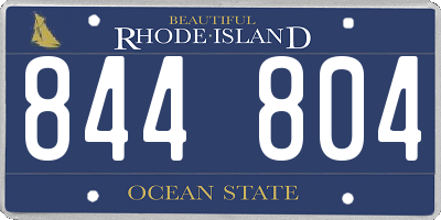 RI license plate 844804