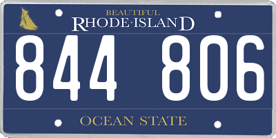 RI license plate 844806