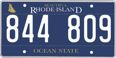 RI license plate 844809