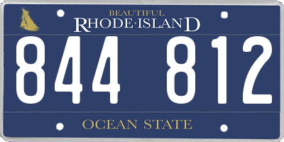 RI license plate 844812