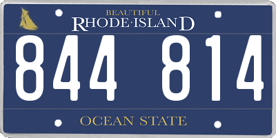 RI license plate 844814