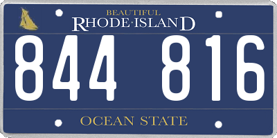 RI license plate 844816