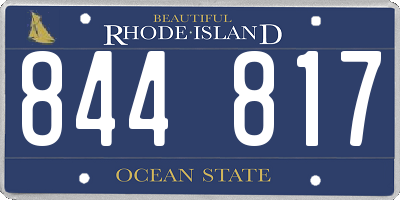 RI license plate 844817