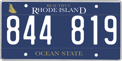 RI license plate 844819
