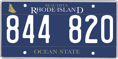 RI license plate 844820