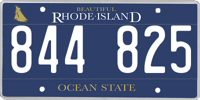 RI license plate 844825