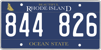 RI license plate 844826