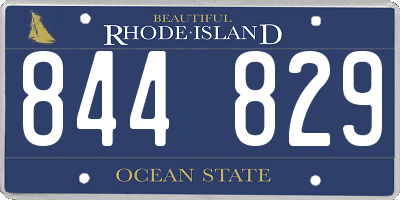 RI license plate 844829
