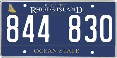 RI license plate 844830