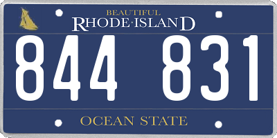 RI license plate 844831