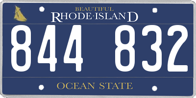 RI license plate 844832
