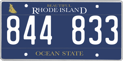 RI license plate 844833