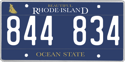 RI license plate 844834