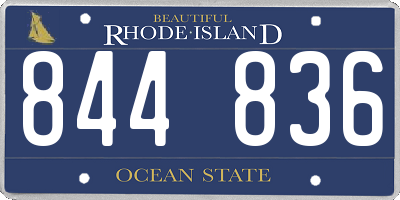 RI license plate 844836