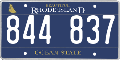 RI license plate 844837